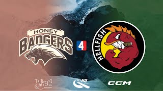 Honey Badgers VS Hellfish  Div 4  7th August  IceHQ Beer League ice hockey [upl. by Tnahsin]