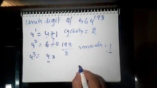 Find units digit of any exponent ending with base 4 [upl. by Routh]