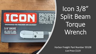 New Icon 38quot Split Beam Torque Wrench from Harbor Freight [upl. by Ennaehr]