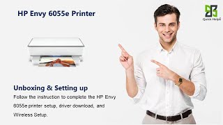 HP Envy 6055e printer setup  Unbox HP Envy 6055e printer  WiFi setup [upl. by Najram]