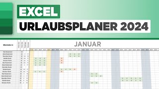 Excel Urlaubsplaner für 2024 inkl Download [upl. by Jezebel]