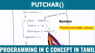 How to use putcharin c beginners in tamilprogramming in cpridetech [upl. by Dahc477]