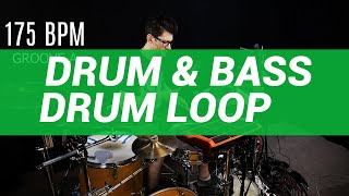 Drum amp Bass drum loop 175 BPM  The Hybrid Drummer [upl. by Ataga701]