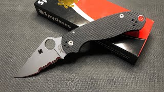 Spyderco Para 3 Combination Edge in Black G10  unboxing  quick review  comparison  C223G [upl. by Gram588]