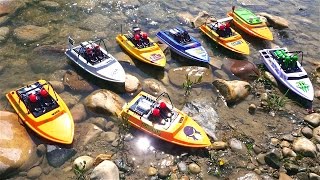 RC ADVENTURES  Tiny Jet Boats Racing  PT 2 of 2  MAiN EVENT  CREEK RACES NQD quotTear Intoquot Boats [upl. by Tenej]