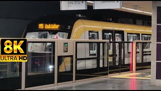 İSTANBUL ÜSKÜDAR ÇEKMEKÖY METRO M5 SÜRÜCÜSÜZ METRO 8K 24fps UHD [upl. by Conger737]