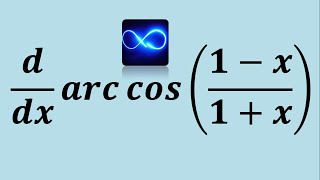 Derivada de arco coseno de una división función trigonométrica inversa regla de cadena [upl. by Tessie]