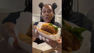 Trying the shake shack shroom burger vegetarian shorts foodie eating eat eatwithme viral [upl. by Ahtanoj]