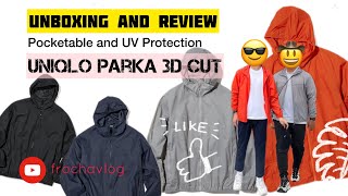 Unboxing and Review Uniqlo Pocketable UV Protection Parka 3D Cut [upl. by Eldnar]