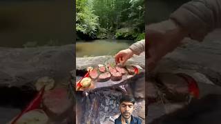 पत्थर पे मटन पकाया 🤤 steak outdoorcooking meat [upl. by Teria546]