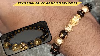 FENG SHUI BLACK OBSIDIAN BRACELET fengshui bracelet buddha lifewithwheels47 [upl. by Anavrin]