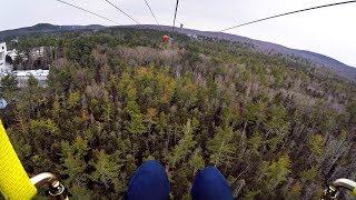 Riding the HighFlyer Zipline at Foxwoods [upl. by Engedus277]