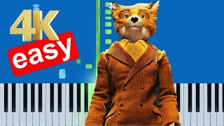 Fantastic Mr Fox  Kristoffersons Theme Slow Easy Medium Piano Tutorial 4K [upl. by Tychonn]