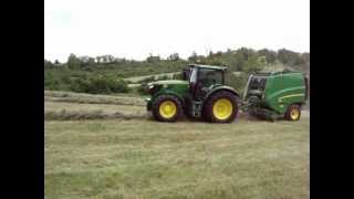 John Deere 6150R avec Round Baller John Deere 990 [upl. by Beatrice]