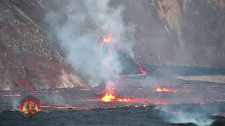 Spectacular Daytime Spatter Cone Kilauea EXCLUSIVE RAW WITH VOLCANO AUDIO [upl. by Aurelie]