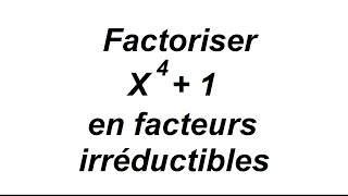 Décomposition de X puissance 4  1 en facteurs irréductibles  racines nièmes de lunité [upl. by Mechelle]