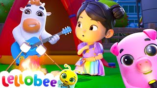 Summer Campfire Singalong Marshmallow Version  Lellobee City Farm  Moonbug Kids  Farm Animals [upl. by Yolande751]