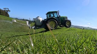 Spraying on urea to keep the grass cranking [upl. by Kaycee]