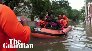 Heavy flooding in southern India before Cyclone Michaung makes landfall [upl. by Epstein746]