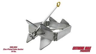 30066652 BoatTector ZincPlated Cube Anchor Box Style  19 lbs [upl. by Ainalem936]