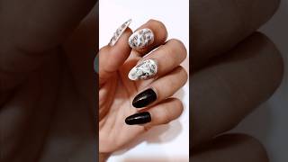 Lets Try Newspaper Nail Art🗞️ naildesign nails ytshorts trending [upl. by Velda]