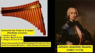 Johann Joachim Quantz 16971773  Concerto for Flute in G major Panflute version [upl. by Artkele190]