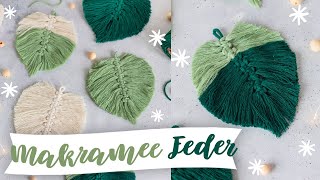 Makramee Feder für DIY Wandbehang und Schlüsselanhänger  Boho Makramee Blatt knüpfen  TRYTRYTRY [upl. by Frentz313]