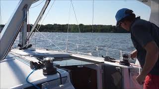 Furling Mainsail While On The Water  Furling Part 4 [upl. by Oah]