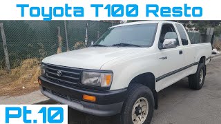 Toyota T100 restoration  AC hard line new bumpers fender work Rockers [upl. by Mariska529]