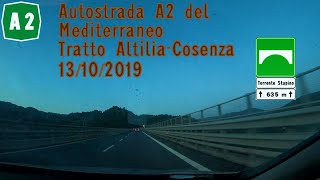 Autostrada A2 tratto AltiliaCosenza 13102019 [upl. by Kaye204]