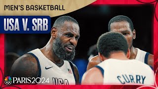 Team USA ESCAPES with semifinal win over Serbia behind Curry LeBron  Paris Olympics  NBC Sports [upl. by Nwahshar868]