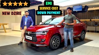 New Maruti Suzuki DZIRE 🔥 EMI Service cost Down payment etc✅ [upl. by Anaet]