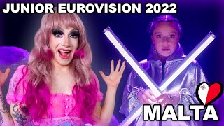 Malta  Gaia Gambuzza  Diamonds in the Skies  American Reacts to Junior Eurovision 2022 [upl. by Riancho]