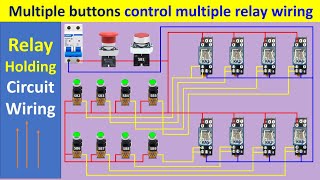 Relay Holding Circuit Wiring  StepbyStep Control Panel Wiring diagram  Electricalgenius [upl. by Peder]