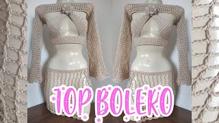 BOLERO TOP MANGA LONGA DE CROCHÊ [upl. by Aitnauq]