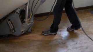 how to sand paint off an old floor with a drum sander [upl. by Nihhi]