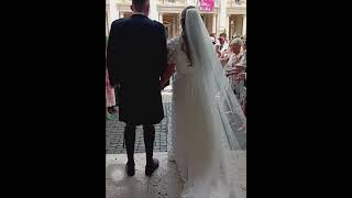 Scottish piper welcomes bride at Campidoglio town hall Rome  bagpiper in Italy [upl. by Loar315]