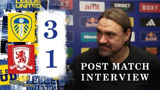 “I’m really proud”  Daniel Farke  Leeds United 31 Middlesbrough [upl. by Yatnuahs]