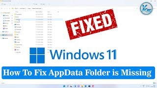 ✅ How To Fix AppData Folder is Missing in Windows 11 Windows 11 Me Appdata Folder Kaise Search Kare [upl. by Enileqcaj718]