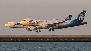 JAWDROPPING PARALLEL LANDINGS amp TAKEOFFS at SFO  San Francisco Airport Plane Spotting SFOKSFO [upl. by Nahtnoj]