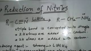 Reduction of nitriles into ammines definition and mechanism [upl. by Enniroc57]