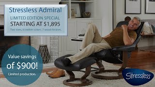 Stressless Admiral Recliner  Featured Stressless Recliner by Designer Home Comfort [upl. by Dicky]