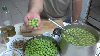 Preserve green olives  Ελιές τσακιστές by Chef Andros [upl. by Esirtal]