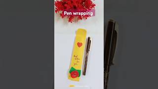 How To Wrap Pen For Gift 🎁🎁🎁 Pen Wrapping 😍 diy craft viral reels shortsvideo [upl. by Haggerty]