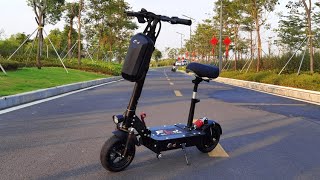 1200w 48v 10inch electric scooter with seat easy folding and comfortable driving [upl. by Aikehs461]