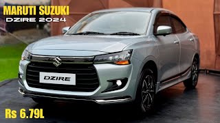 New Maruti Suzuki Dzire 2024 🔥 Launched  679L  ZXi Plus  Top Model  Silver Colour Review [upl. by Llezom857]