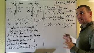 TSTI2D Transferts thermiques  exercice classique  Calcul de flux de résistance du double vitrage [upl. by Lechner]