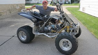 First Start Attempt On The NonRunning Yamaha Raptor 660 Quad [upl. by Mercie]