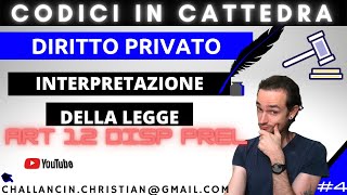 INTERPRETAZIONE DELLA LEGGE 4  Diritto Privato  Giurisprudenza [upl. by Rekrap]