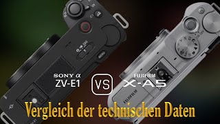 Sony Alpha ZVE1 vs Fujifilm XA5 Ein Vergleich der technischen Daten [upl. by Ramraj691]